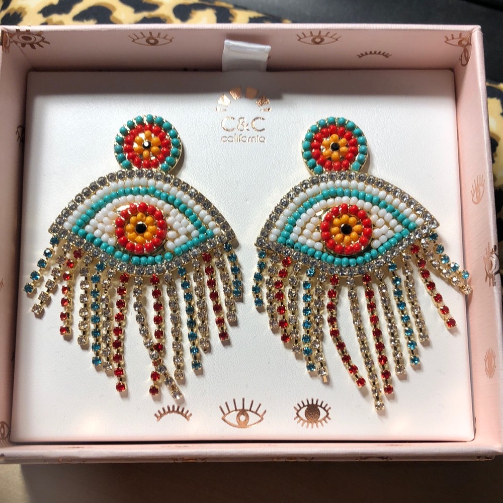 C&C California eye earrings